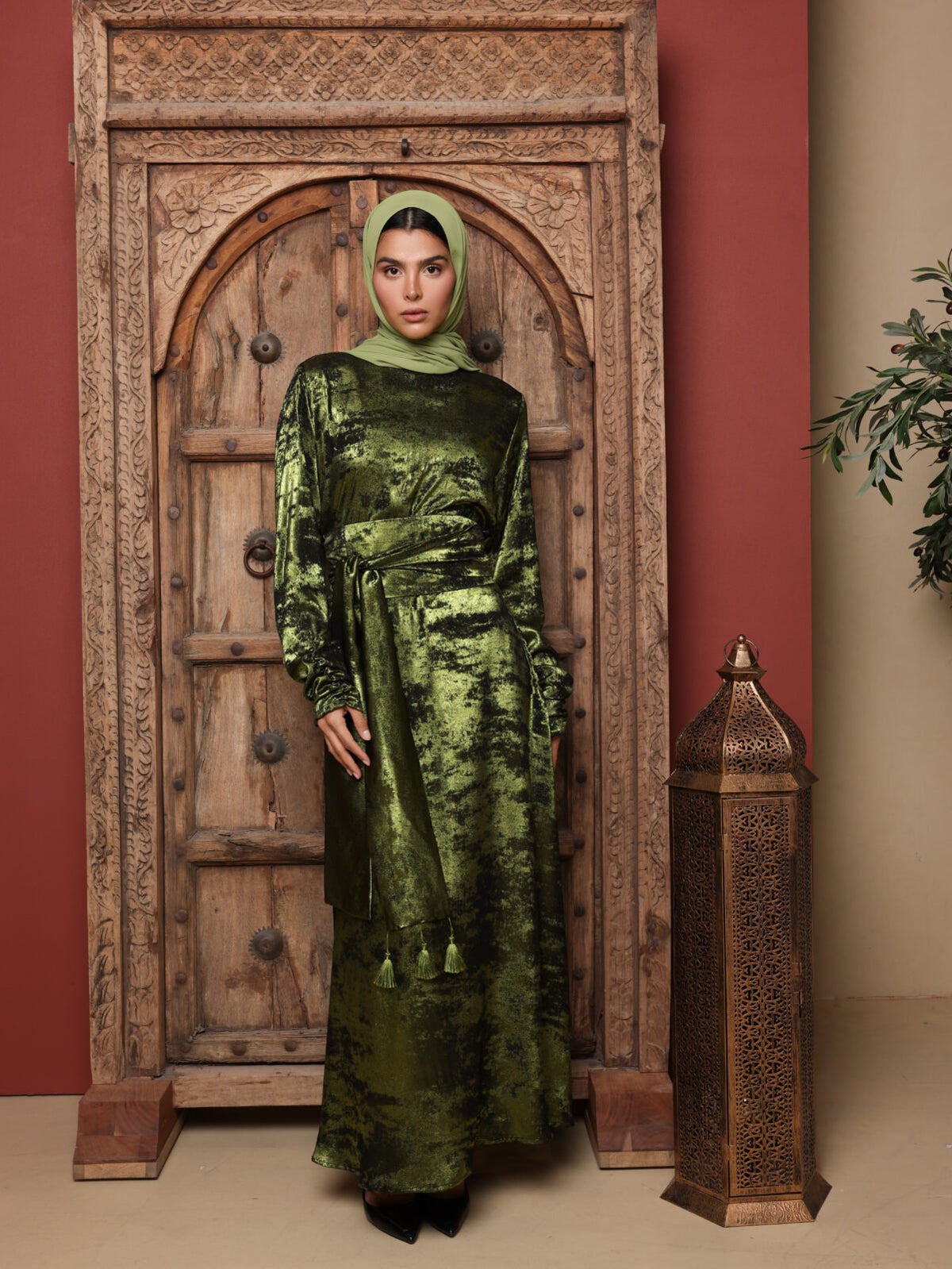 The green glow Kimono + dress  Istabraq<span> - </span>Green image