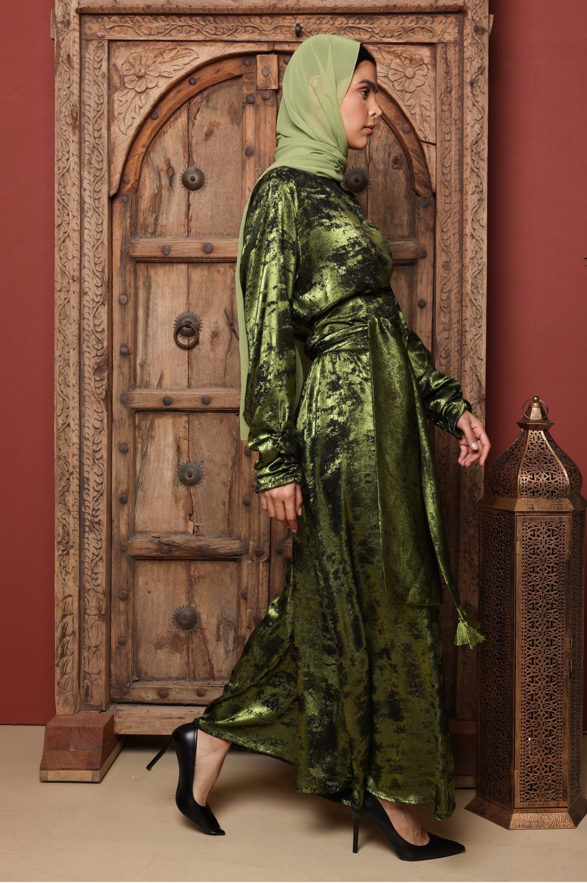 The green glow Kimono + dress  Istabraq image 7